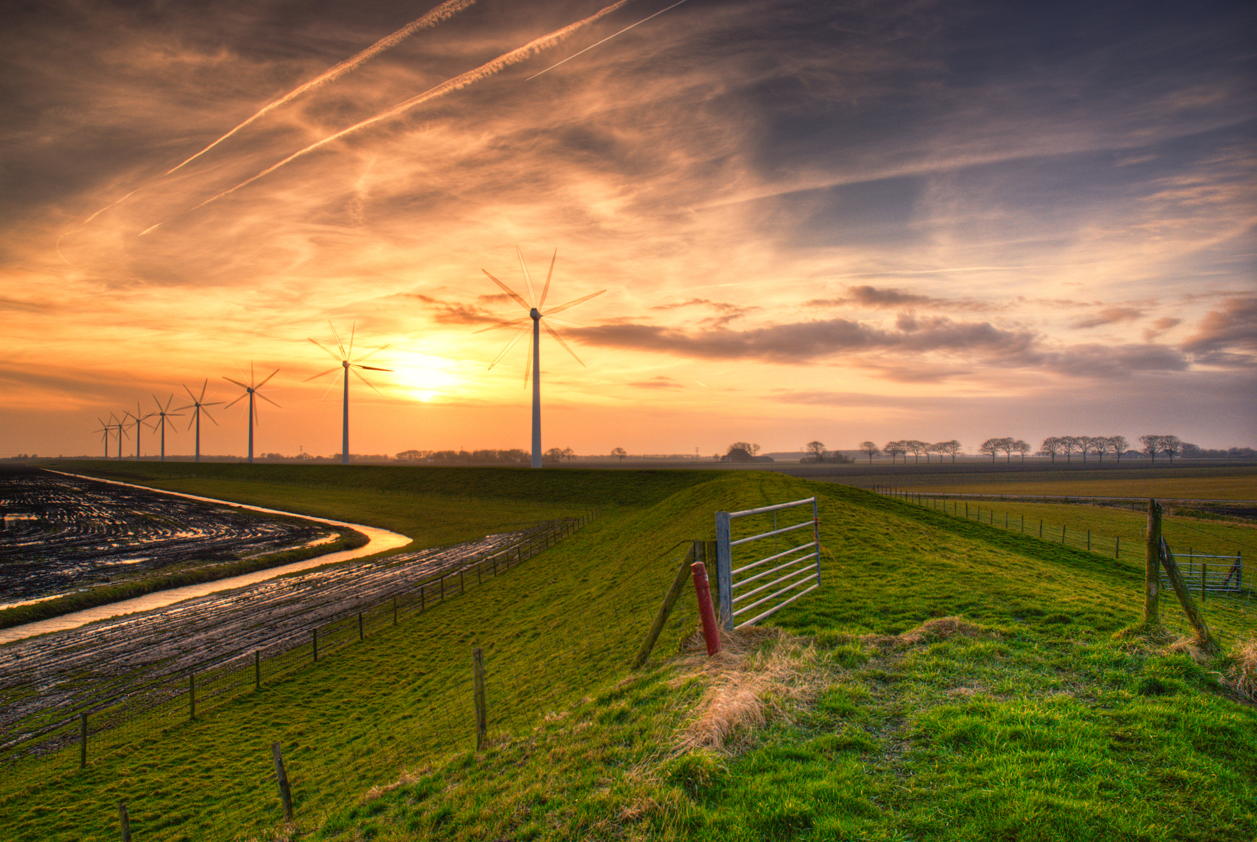 Hollands Kroon Wieringerwaard - Windmolenpark na hek