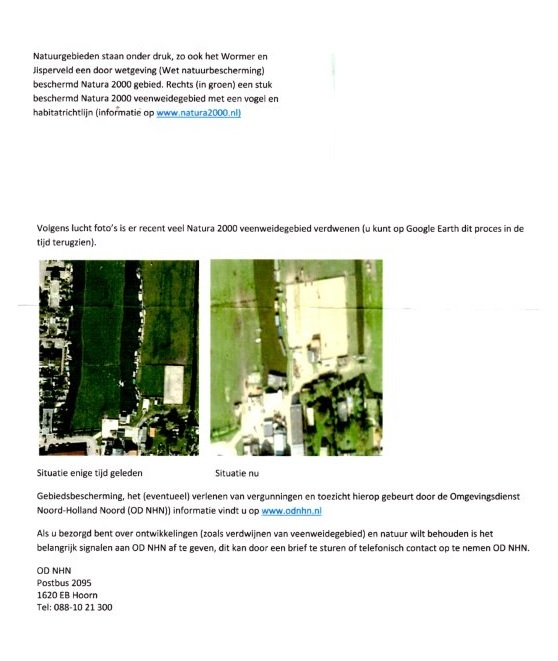 brief Wormer en Jisperveld niet van OD NHN