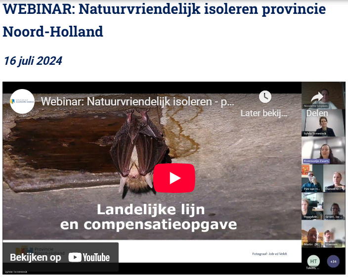 WEBINAR: Natuurvriendelijk isoleren provincie Noord-Holland